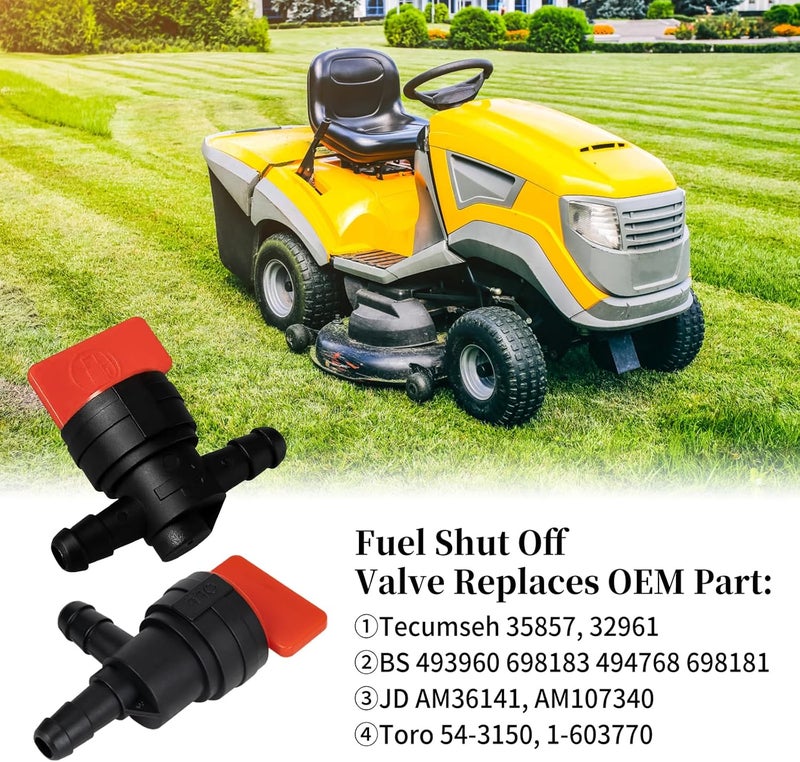 CLSR2U 1/4" Inline Fuel Shut Off Valve and 90 Degree Cut Off Valve, Straight Gas Valve with Clamps, Compatible with BS 494768, 493960, 698183, 697947, 698181, 5019H, 5019K, 10 Pack - Image 4